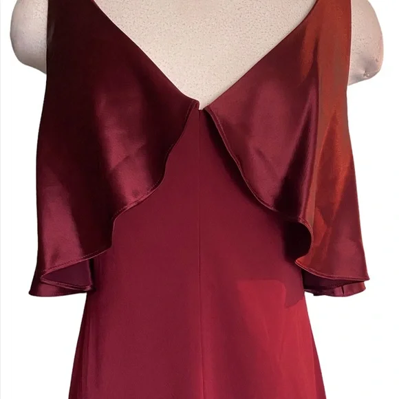Jill Stuart satin crepe gown red dress - Picture 4 of 8